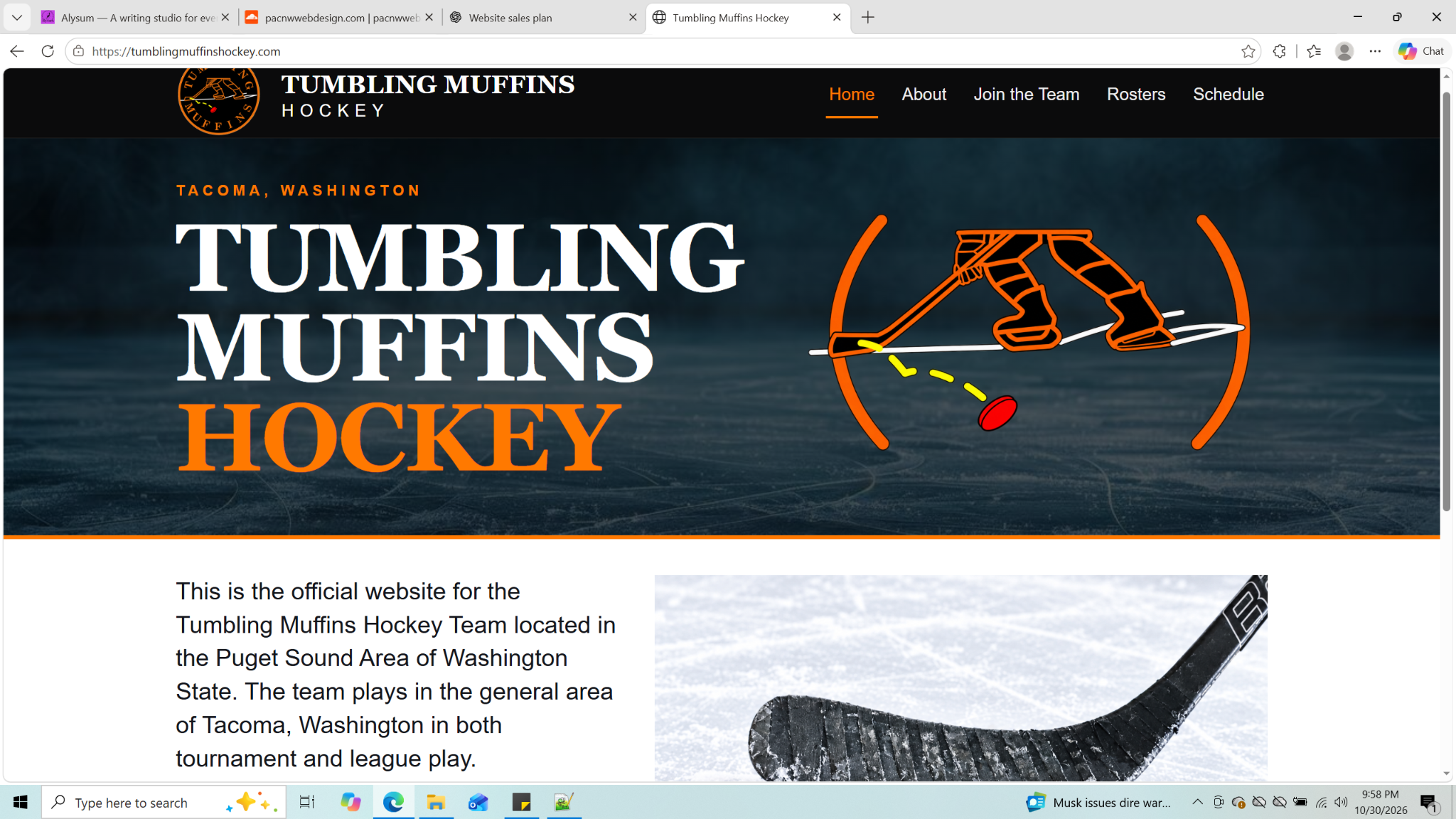 Tumbling Muffins Hockey homepage